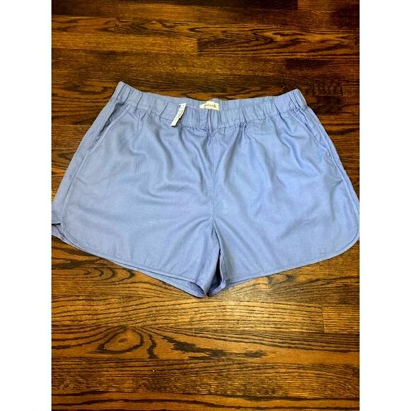 Madewell Shorts Plus Pull-On Size 1X Cotton Viscose Blue 4.5" Inseam Stretch NWT - Picture 2 of 7